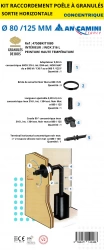 Kit raccordement concentrique sortie horizontale pour poêle à granulés – Ø80/125 mm