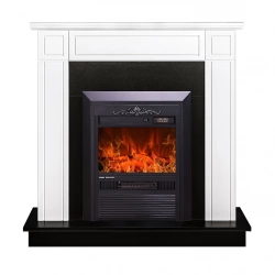 Cheminée électrique – Adam & Cristina blanc – 2000 W – flamme orange + timer