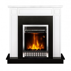 Cheminée électrique – Adam & Gala Silver blanc – 2000 W – flamme orange + timer
