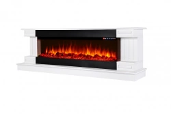 Cheminée électrique – Arizona & Dalas Maxi blanc – 1500 W – flamme multicolore + bûches & cristaux
