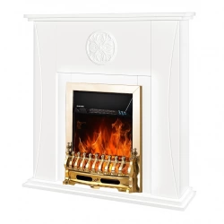 Cheminée électrique – Benedict & Gala Gold – 2000 W – Flamme LED – Blanc
