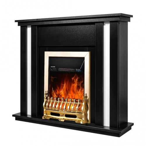 Cheminée électrique – Gustavo & Galileo Gold – 2000 W – Effet flamme & chauffage