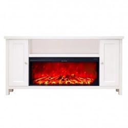 Cheminée électrique – Mozart & Tasmania – 1500W – Étagères de rangement – Télécommande