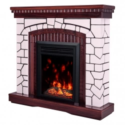 Cheminée électrique – Natali & Cris – 1500W – Flamme multicolore – Thermostat – Effet bois qui crépite