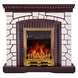 Cheminée électrique – Natali & Galileo Gold – 2000W – Télécommande – Design classique