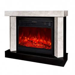 Cheminée électrique – Palermo & Mirabella – 1950W – Effet sonore – Design moderne blanc