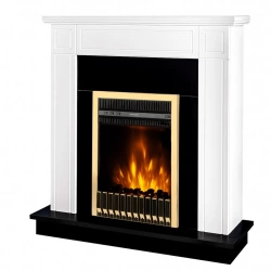 Cheminée électrique – Adam & Gala Gold blanc – 2000 W – flamme orange + timer