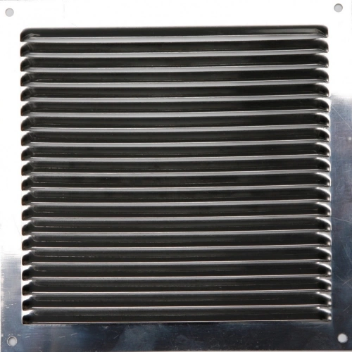 Grille d'aération acier inoxydable naturel, L.17 x l.17 cm