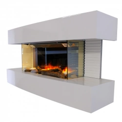 Cheminée électrique décorative "Lounge médium" - 82 x H. 42 cm - Blanche
