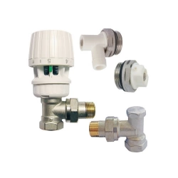 Kit thermostatique radiateur équerre – Raccord 15 par 21 – Laiton