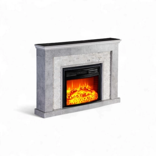 Cheminée électrique décorative - RETRO CONCRETE EF4 – 1800W - flamme LED - thermostat et télécommande - blanche
