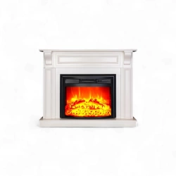 Cheminée électrique décorative - MYKONOS EF4 – 1800W - flamme LED - Télécommande - Effet flamme LED réglable - blanche