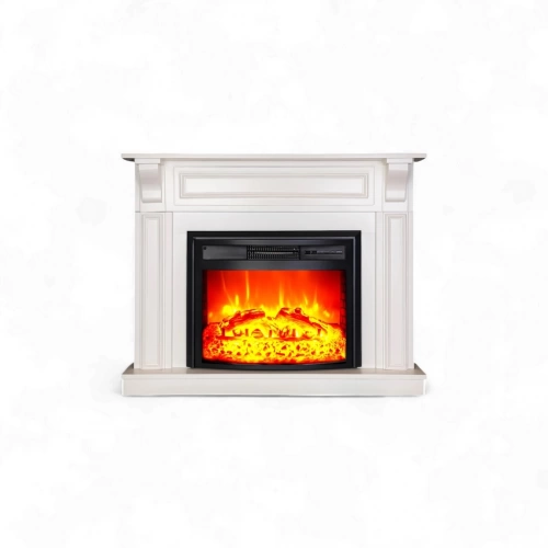 Cheminée électrique décorative - MYKONOS EF4 – 1800W - flamme LED - Télécommande - Effet flamme LED réglable - blanche