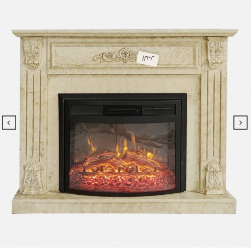 Cheminée électrique décorative patinée style classique – ROSMARIN EF 4 – 1800W - télécommande - effet flame