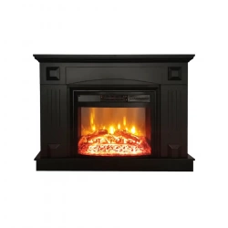 Cheminée électrique noire décorative – VERNAZZA EF 4 – 1800W - télécommande - effet flame