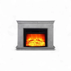 Cheminée électrique décorative – LEMBONGAN EF 4 – 1800W – télécommande - effet flame - gris