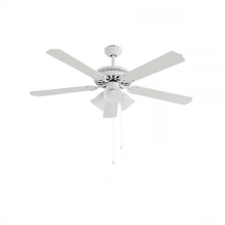 Ventilateur de plafond 132 cm blanc mat - 5 pales avec 3 éclairages E27