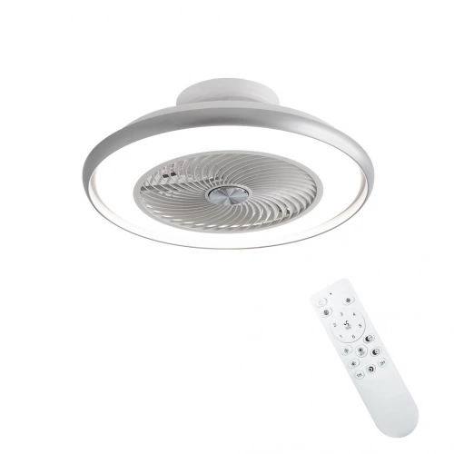 Ventilateur plafonnier 56 cm blanc mat - 8 pales avec LED 36 W et télécommande
