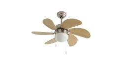 Ventilateur de plafond 107 cm blanc - pales transparentes avec LED 28 W et télécommande