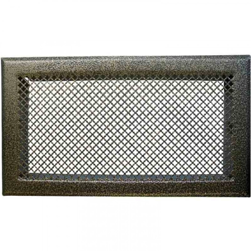 Grille de cheminée avec précadre 345 x 195 mm couleur laiton