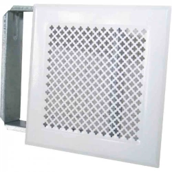 Grille de cheminée avec précadre 170 x 170 mm couleur blanche