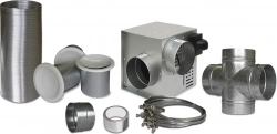 Kit de distribution d'air chaud DMO, débit de 400 m3/h, 3 bouches d'air