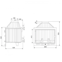 Poêle à bois - 16,2 kW - modèle HOGAR FUNDICION HIDRO - 21,18 kW - jusqu'à 365 m³ - H.53 x l.69 x P.53 cm - Classe énergétique A