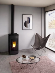 Poêle à granulés étanche Life 9 Bi-Flux Noir - 8,5 kW