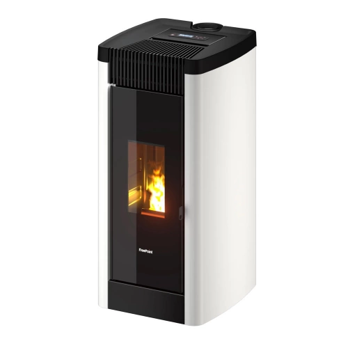 Poêle à granulés étanche Steel 9 Bi-Flux Blanc - 8,5 kW