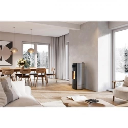 Poêle à granulés de bois Gris LODI 10 WiFi - 9,5 kW - Trémie 16,5 kg