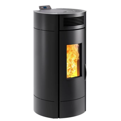 Poêle à granulés de bois Noir LODI 8 étanche WiFi - 8 kW - Trémie 16,5 kg