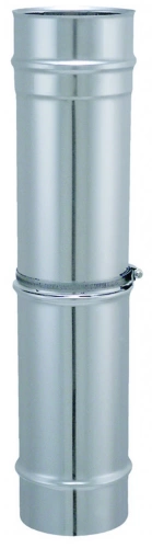 Tuyau de raccordement inox 304 – Ø125 mm – Élément réglable de 355 à 555 mm – Modèle TYRAL