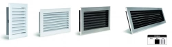 Grille de hotte à lamelles blanche avec pare-chocs Ø515 mm – 535 x 185 mm