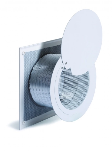 Kit entrée d’air avec grille obturateur blanche Ø125 mm – 73 cm²