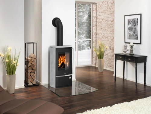 Poêle à bois Reno R Acier Noir - Pierre Ollaire - 6 kW