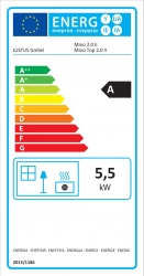Poêle à bois Mino 2.0 Acier Noir - Dessus Pierre Sable, Porte Fonte - 5,5 kW