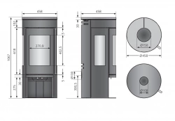 Poêle à bois Mino Trios 2.0 - 5 kW - acier noir - dessus acier noir