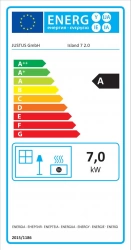 Poêle à bois Island 7 2.0 Acier Noir - Pierre Sable - 6,5 kW