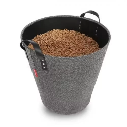 Panier à bûches et à granulés - Dama rond - gris