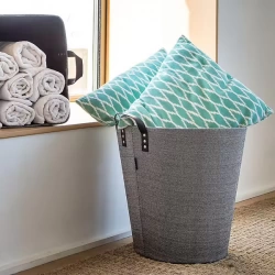Panier à bûches et à granulés - Dama rond - gris