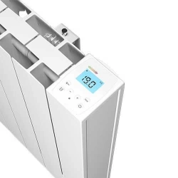 Radiateur - RADIAFLO - blanc satiné - inertie fluide - 1000W - 49x57,5x13 cm - programmable - détection fenêtre ouverte