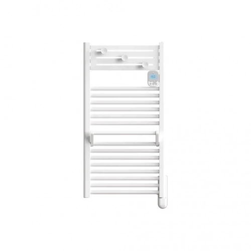 Radiateur sèche-serviettes compact - ACTIBAIN - fluide - 500W - 40x138,9x10,3 cm - programmable - détection fenêtre - blanc