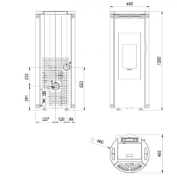 Poêle à granulés Amika blanc - électronique 8 kW