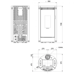 Poêle à granulés Debby CX blanc - électronique 9 kW