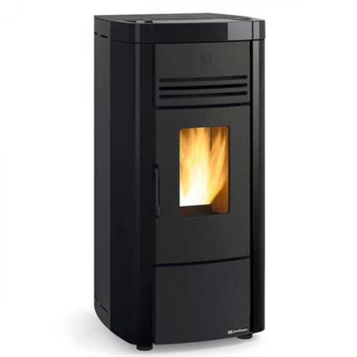 Poêle à granulés Angela EVO étanche - 8 kW - Tél. - Noir + faïence