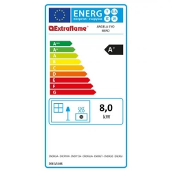 Poêle à granulés Angela EVO étanche - 8 kW - Tél. - Noir + faïence