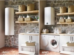 Chauffe-eau électrique connecté GUELMA 120L blanc - compact, installation verticale