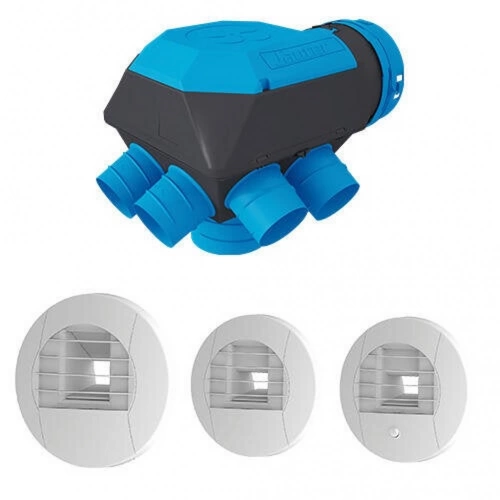 Kit VMC simple flux hygroréglable – Gauli – Grand logement – Basse consommation – Jusqu’à T7 – 292 m³/h – 17 dB – RT 2012