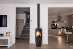 Poêle à bois ZOÉ en fonte - vertical - non étanche - 10kW
