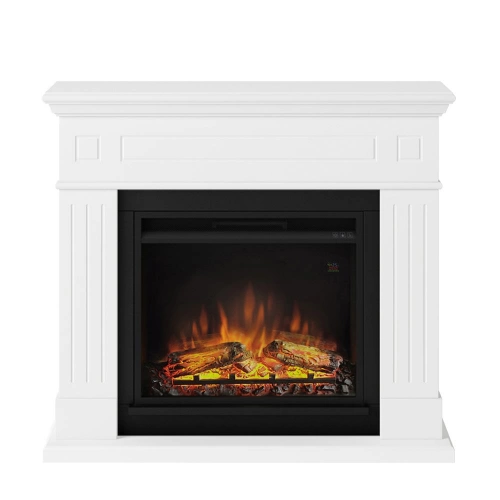 Cheminée électrique effet flamme - LARSEN Powerflame 1 - 1500 W - Crépitement - Blanc